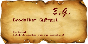 Brodafker Györgyi névjegykártya